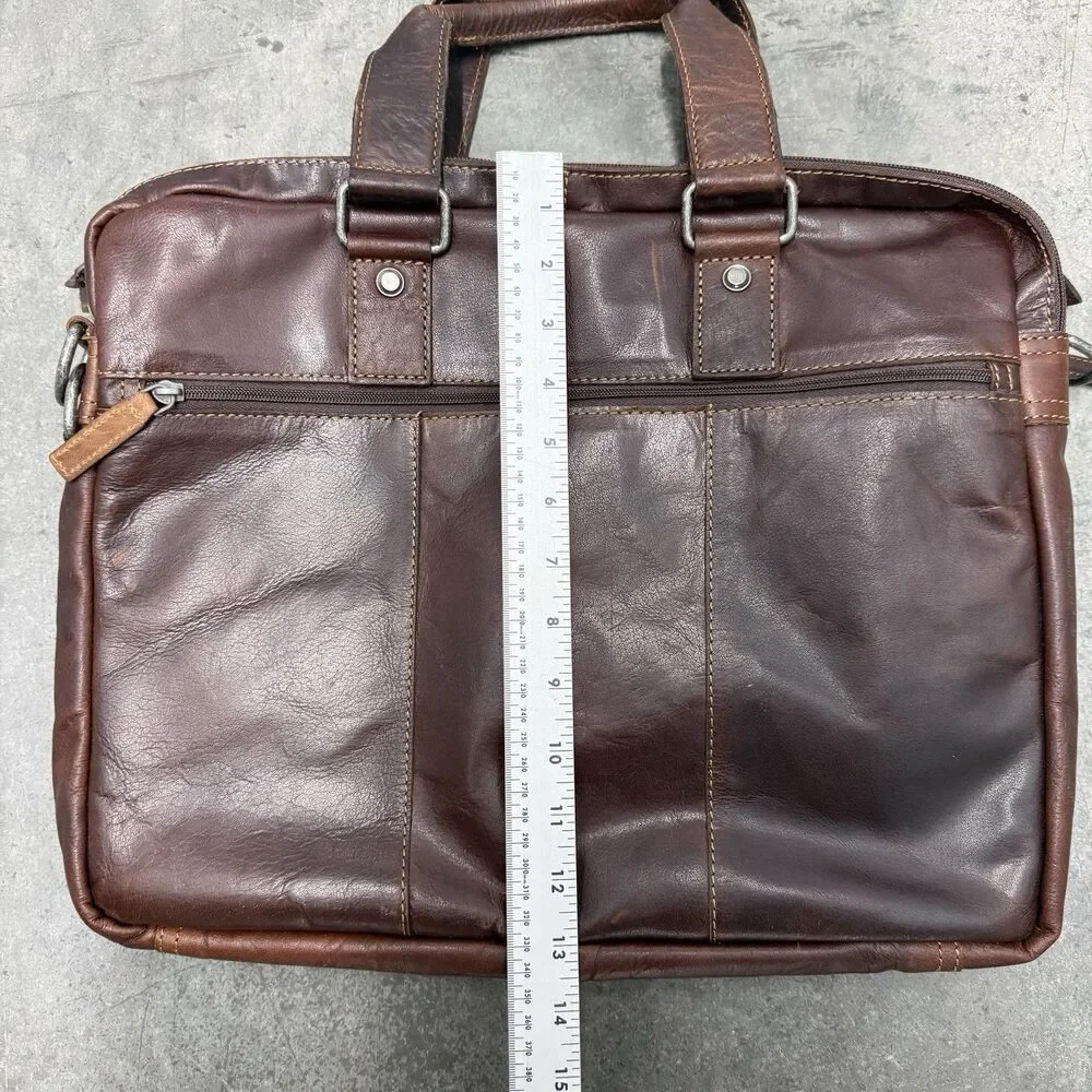VTG Jack Georges Leather Briefcase Messenger Bag 16x13
